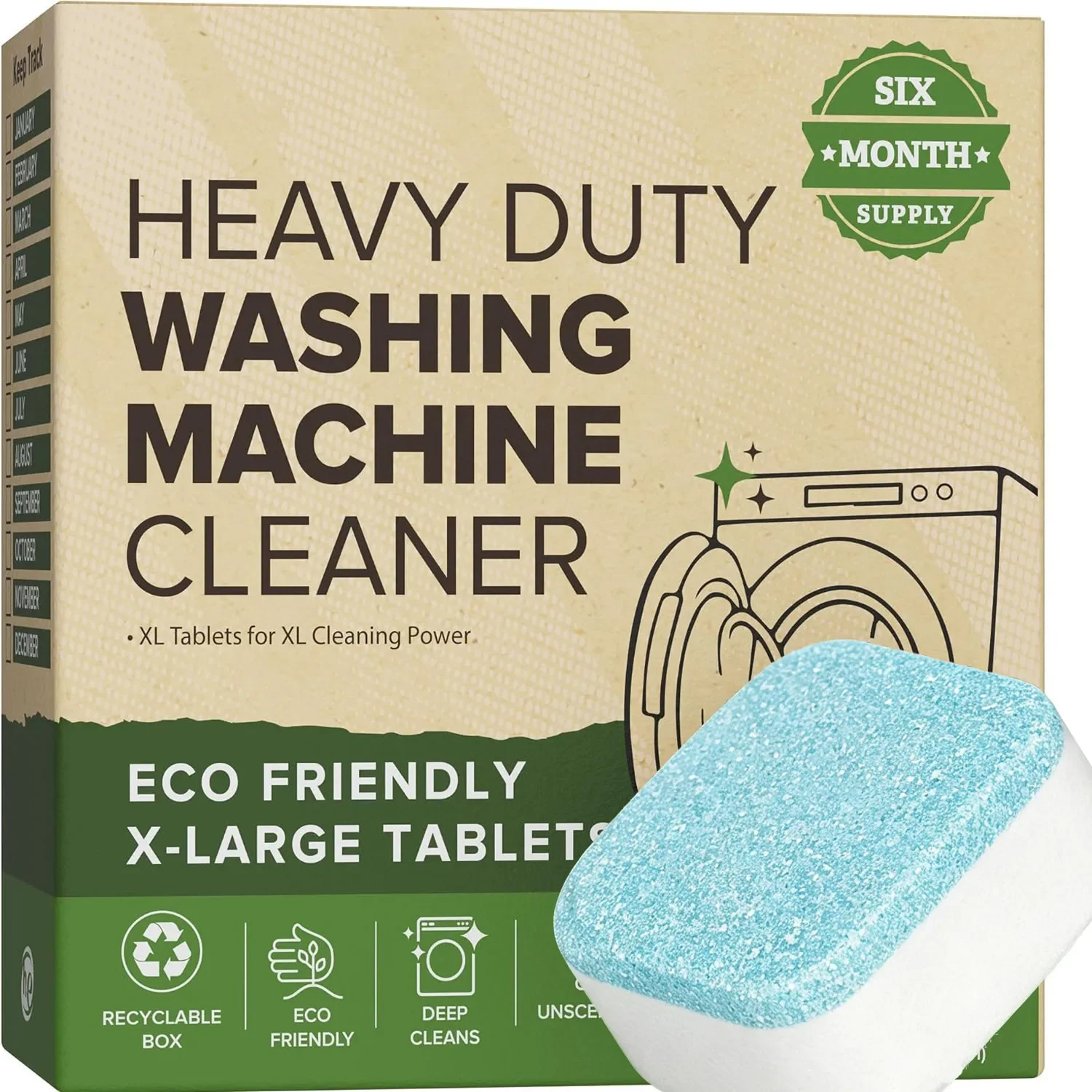 Heavy Equipment Washing - Tablettes nettoyantes et détartrantes pour lave-linge